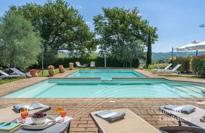 Maison de campagne à vendre Asciano, Toscane, RIF 2992 Pool und Liegemöglichkeit