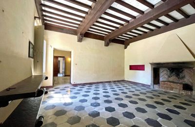 Villa historique à vendre Siena, Toscane, RIF 2937 Wohnbereich mit offenen Kamin